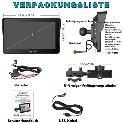 Passt für alle Motorräder: Kabellose Profi-Motorrad-Stereoanlage mit Dual Bluetooth, Gegensprechanlage, Kompass/Barometer, IP67 wasserdicht