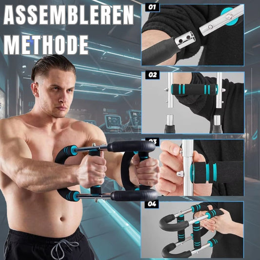 Versterk Je Armen en Borst Thuis – U-Shape Borst- en Pols Trainer met 3-niveaus Krachtinstelling: 20 kg - 25 kg - 30 kg