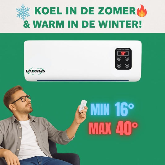 2-in-1 Wand Airco & Verwarming – Draagbaar + Gratis Cadeaus 🎁🔥